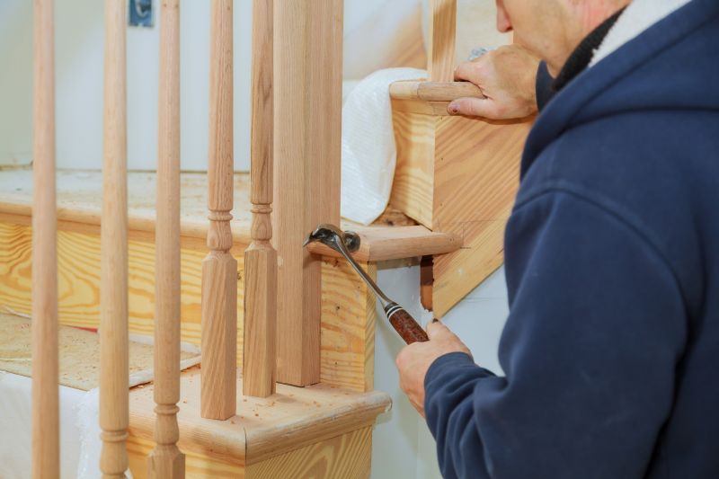 Wood Stair Railing Repair in Olathe, KS